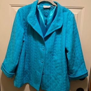 Linea by Louis Dell’Olio turquoise jacket. Size L